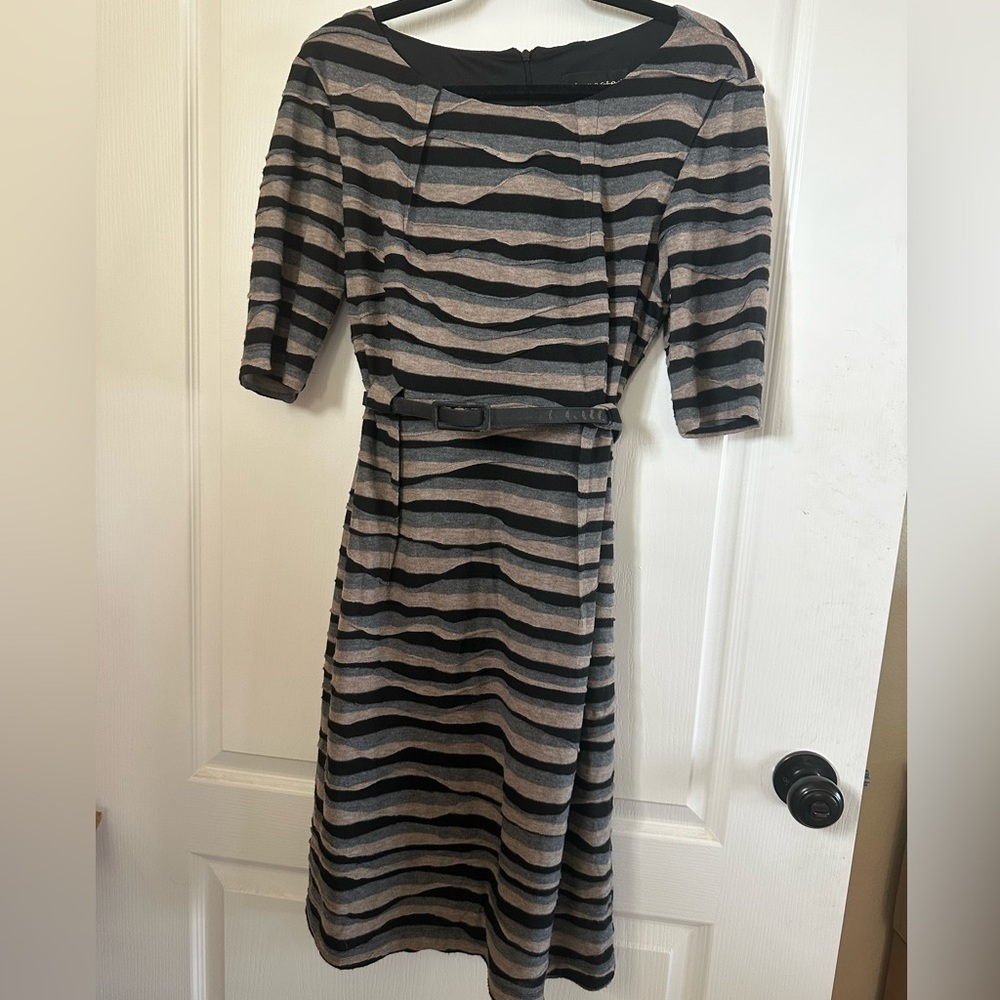 2/$30 Connected Apparel Black and Gray 1/2 Sleeve Dress Size 14